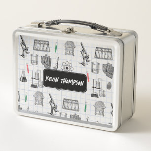 Personalized Science Chemistry Scientist Pattern Metal Lunch Box