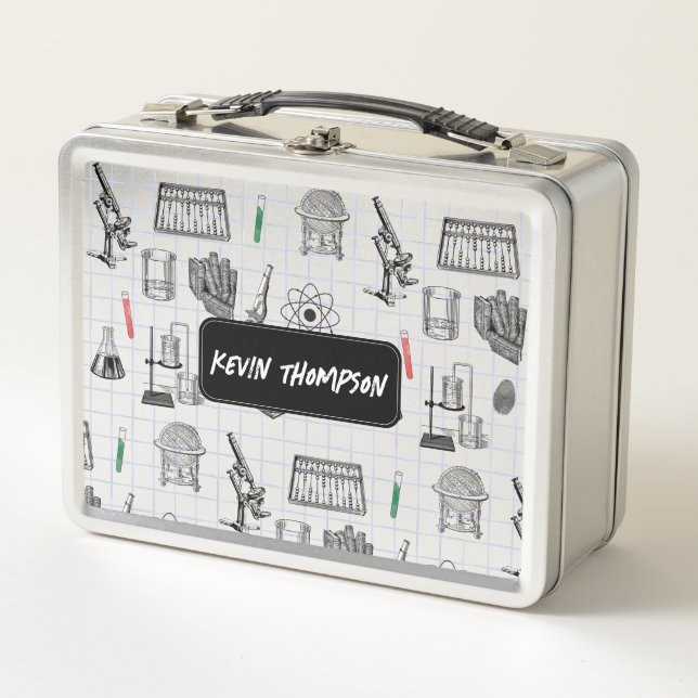 Personalized Science Chemistry Scientist Pattern  Metal Lunch Box (Front)