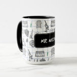 Personalized Science Chemistry Scientist Pattern Mug<br><div class="desc">A science themed chemistry pattern ideal for anyone who loves science,  chemistry,  biology etc. An ideal gift for scientists no matter the age.</div>