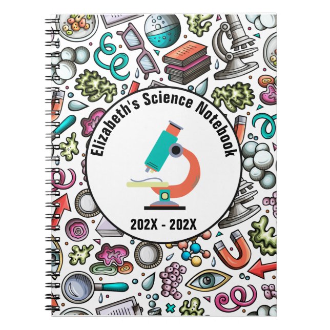Personalized Science Notebook Cover - Purple (Front)
