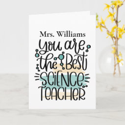 Personalized Science Teacher Thank You Card | Zazzle