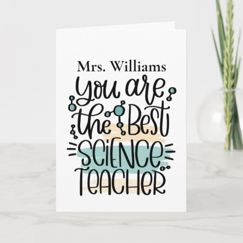 Personalized Science Teacher Thank You Card