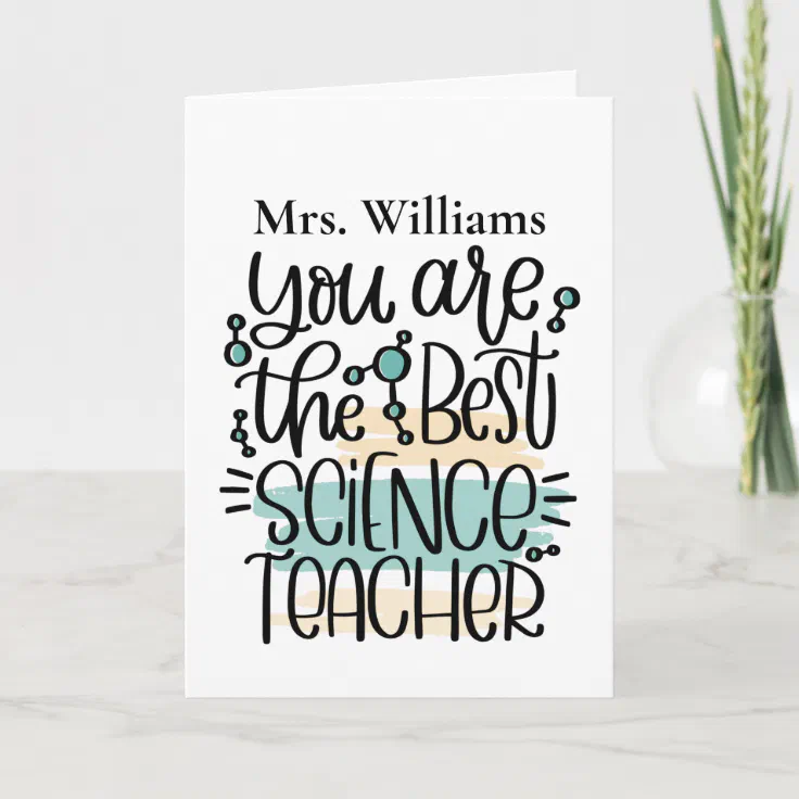 Personalized Science Teacher Thank You Card | Zazzle