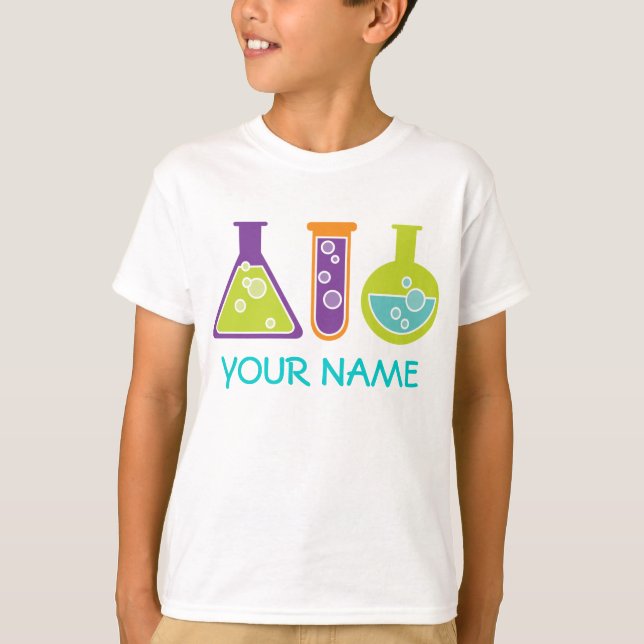 Personalized Scientist Cute Kids Lab Tee Shirt (Front)