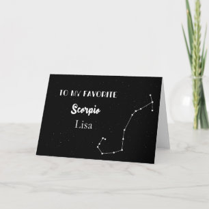 Personalized Scorpio Card With Constellation