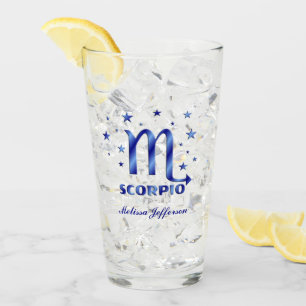 Personalized Scorpio Symbol 16 oz Glass