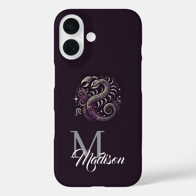 Personalized Scorpio Zodiac iPhone Case (Back)