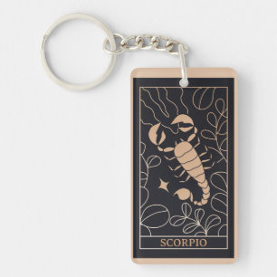Personalized Scorpio Zodiac Sign Trendy Acrylic Keychain