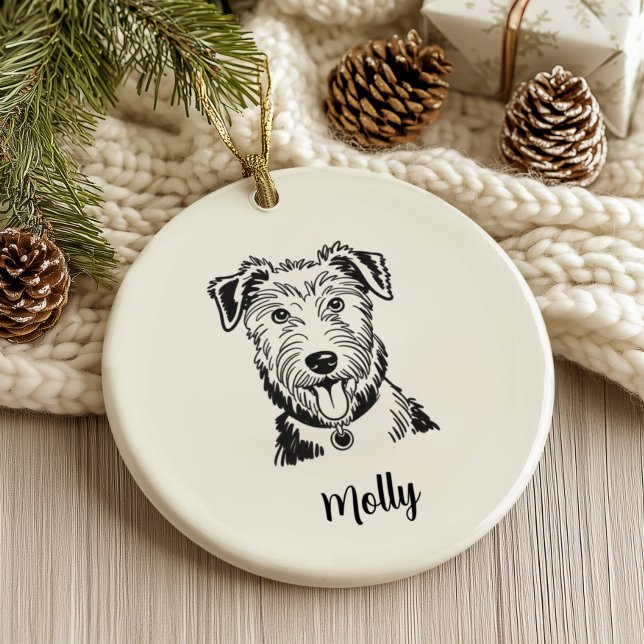 Personalized Scottish Deerhound Dog Christmas Ceramic Ornament (Creator Uploaded)
