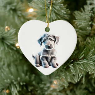 Personalized Scottish Deerhound Puppy Ceramic Ornament