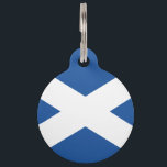 Personalized Scottish flag pet tag for dog or cat<br><div class="desc">Personalized Scottish flag pet tag for dog or cat. Customizable label with pet name and phone number. Simple way to retrieve your animal pet. Nice for terrier,  collie,  sheepdog etc.</div>