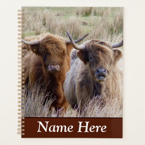 Personalized Scottish Highland Cows Planner