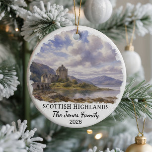 Personalized Scottish Highlands Ceramic Ornament, Ornament