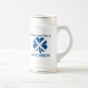 Personalized Scottish Kiss Me I'm Hutchison Beer Stein