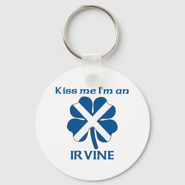 Personalized Scottish Kiss Me I'm Irvine Keychain (Front)