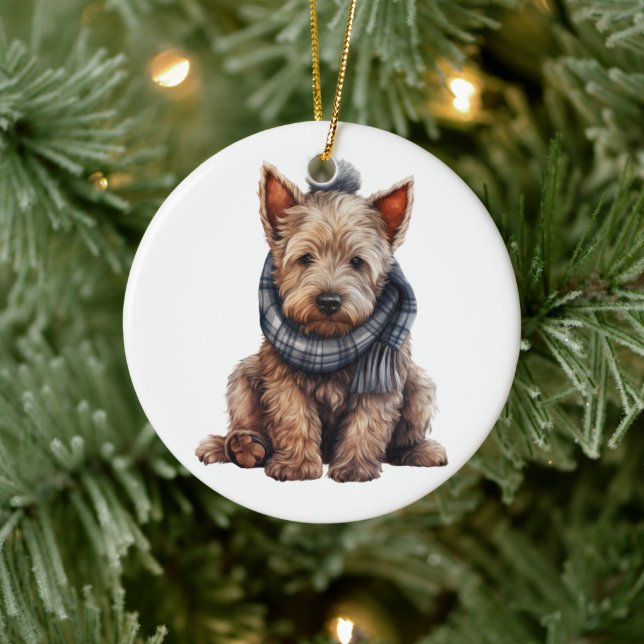 Personalized Scottish Terrier Dog Ceramic Ornament (Tree)