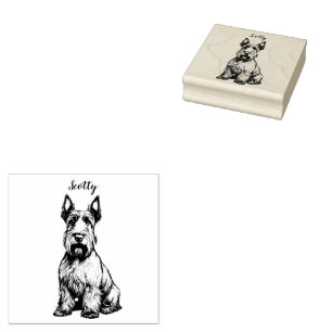 Personalized Scottish Terrier Rubber Stamp