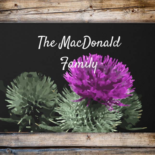 Personalized Scottish Thistle Family Doormat (Create an entrance that is the envy of your neighbours with a beautifully custom made door mat.)