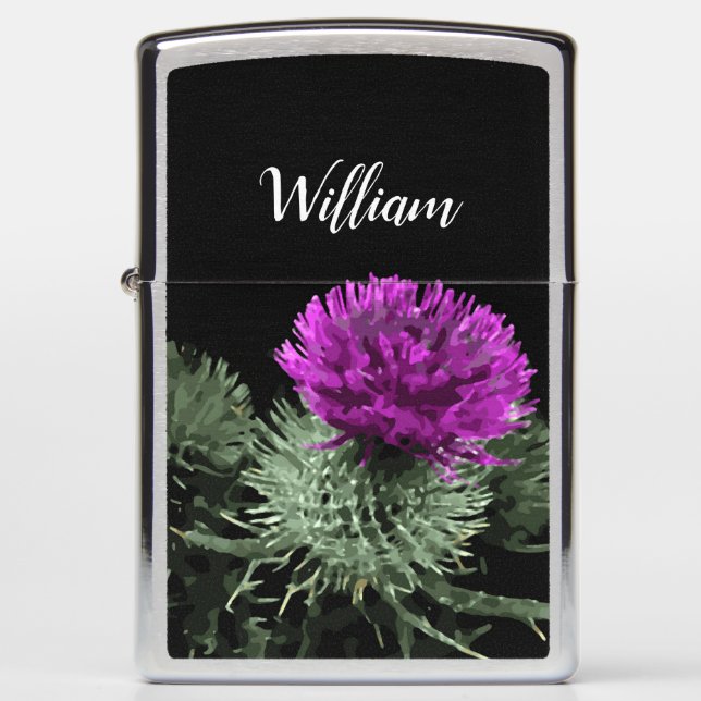 Personalized Scottish Thistle Zippo Lighter (Front)