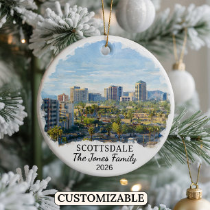 Personalized Scottsdale Ornament, Custom Arizona Ceramic Ornament