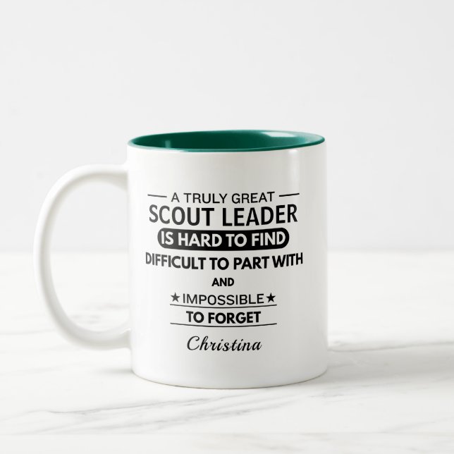 Personalized Scout Leader Appreciation Two-Tone Coffee Mug (Left)
