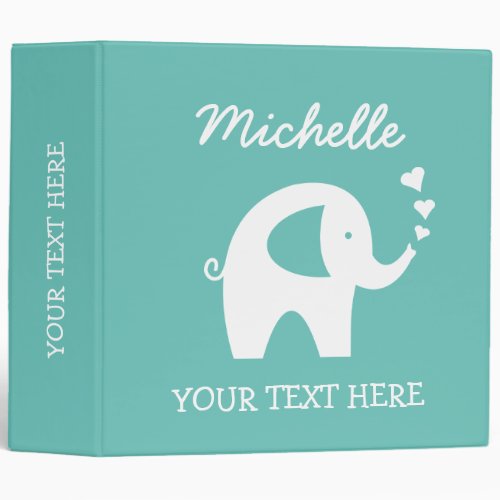 Personalized scrapbooking album with baby elephant binder