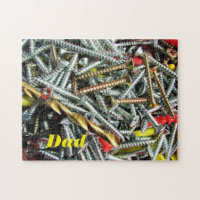 Personalized screws on a work bench jigsaw puzzle
