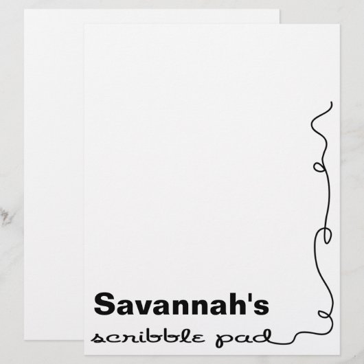 Personalized Scribble Pad (Front/Back)