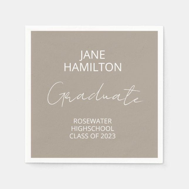 Personalized Script Graduation Party Paper Napkins (Front)