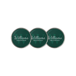 Personalized Script Groomsmen's name and Monogram Golf Ball Marker
