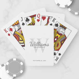 Personalized Script Groomsmen's name and Monogram Poker Cards