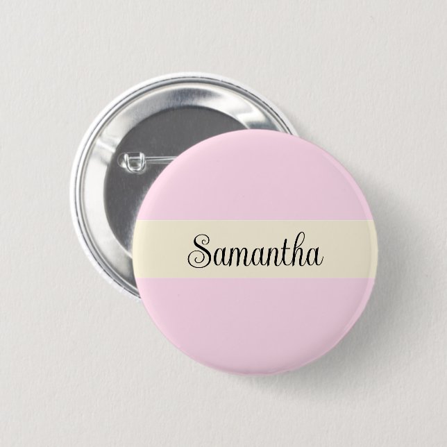 Personalized Script Lettering Custom Nametag Button (Front & Back)