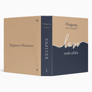 Personalized Script Love Family Recipe Binder