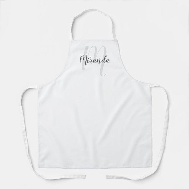 Personalized Script Monogram and Name Apron (Front)
