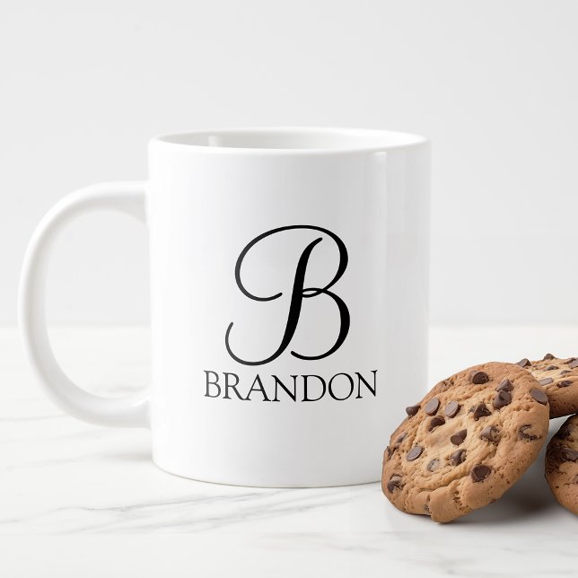 Personalized Script Monogram and Name Giant Coffee Mug (Creator Uploaded)