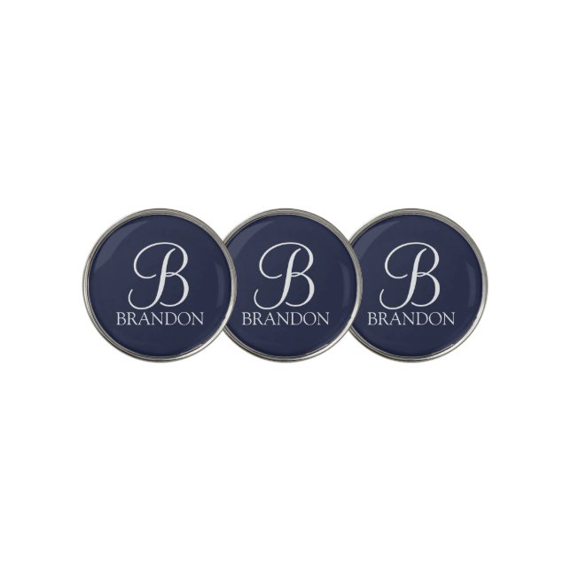 Personalized Script Monogram and Name Golf Ball Marker (3 Up)