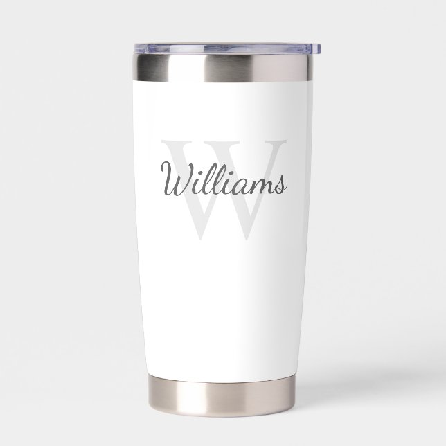 Personalized Script Monogram and Name Insulated Tumbler (Left)