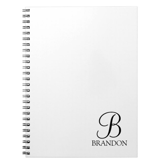 Personalized Script Monogram and Name Notebook (Front)