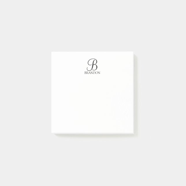 Personalized Script Monogram and Name Notepad (Front)