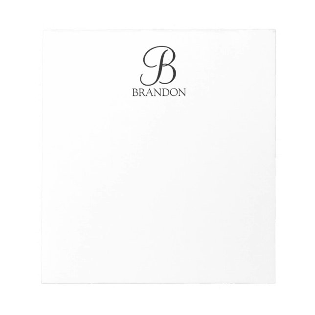 Personalized Script Monogram and Name Notepad (Front)