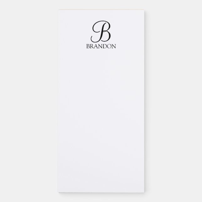 Personalized Script Monogram and Name Notepad (Front)