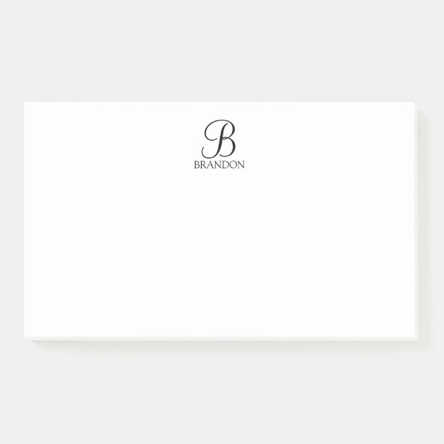Personalized Script Monogram and Name Notepad (Front)