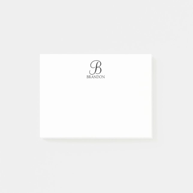 Personalized Script Monogram and Name Notepad (Front)
