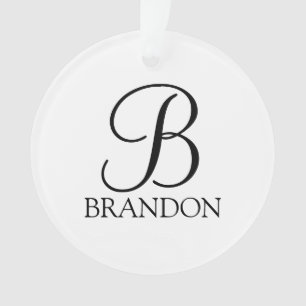 Personalized Script Monogram and Name Ornament