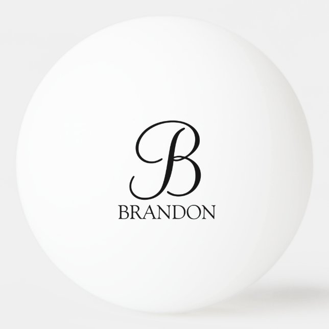 Personalized Script Monogram and Name Ping Pong Ball (Front)