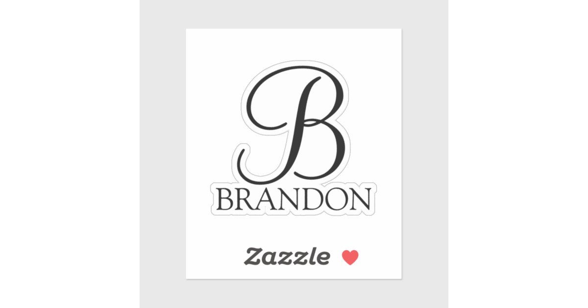 Personalized Script Monogram Personalized Script Monogram and Name Sticker | Zazzle
