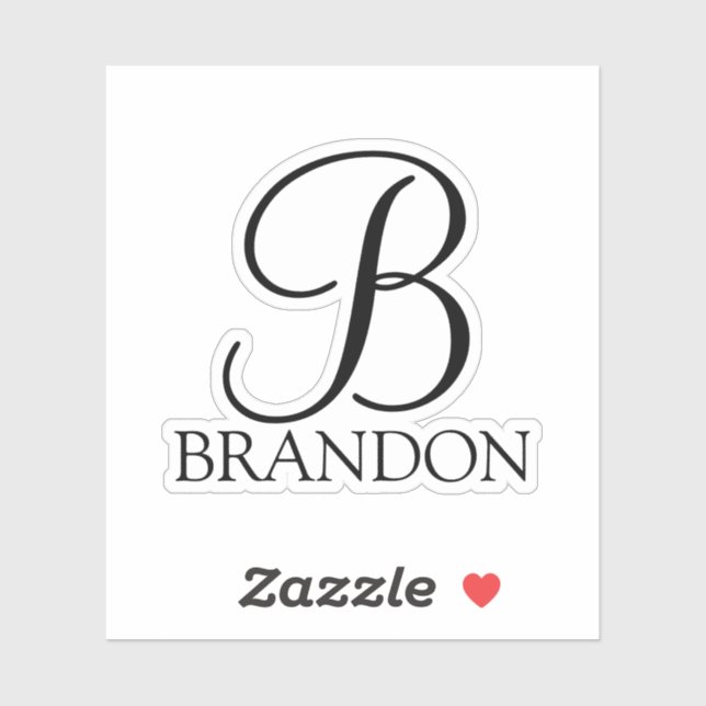 Personalized Script Monogram and Name Sticker (Sheet)