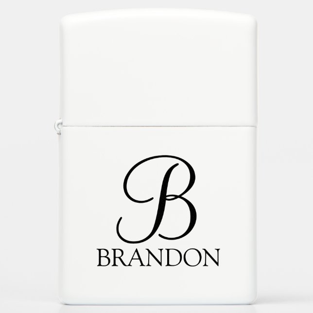 Personalized Script Monogram and Name Zippo Lighter (Front)