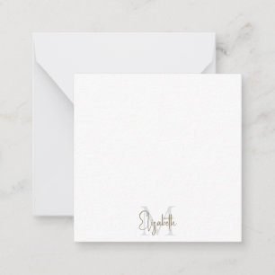 Personalized Script Monogram Blank Note Card