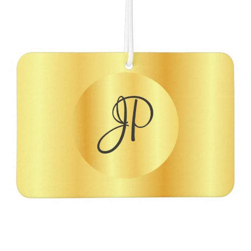 Personalized Script Monogram Faux Gold Template Air Freshener